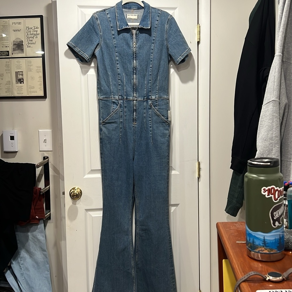 Free People We the Free Denim Jumpsuit